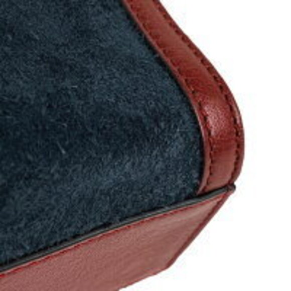 Gucci Ophidia GG Shoulder Bag Tote Web Sherry Handbag Suede Navy Blue Red - Picture 3 of 9